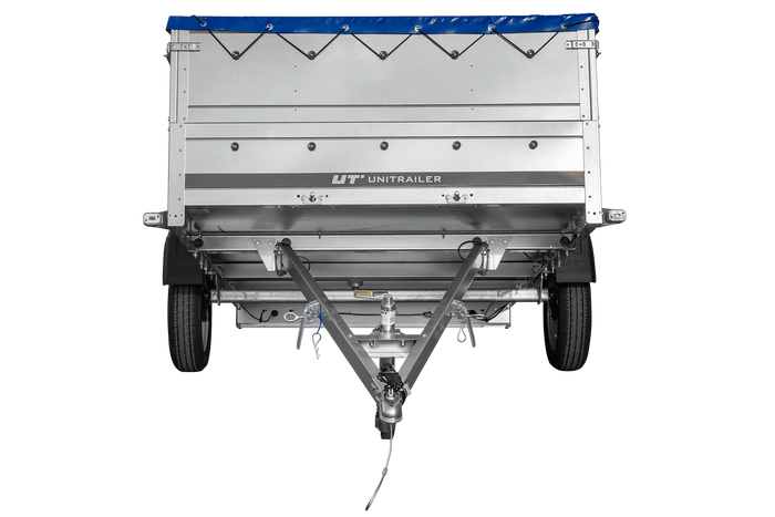 Přívěs Garden Trailer 265 KIPP s BIS bočnicemi, rámem H-0 a modrou plachtou