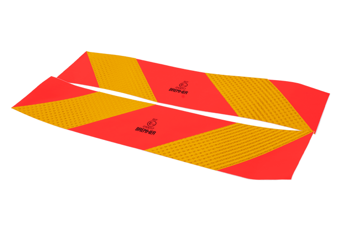 Samolepky, reflexní nálepky, krátké HERMON, označovací tabulky pro těžká vozidla, 565x132mm, levé+pravé
