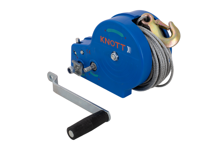 VÝSTUP Ruční naviják na přívěs KNOTT 1135kg s ocelovým lanem