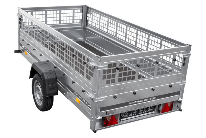Jednonápravový přívěs 264x125 UNITRAILER GARDEN 264 KIPP s pletivovými bočnicemi