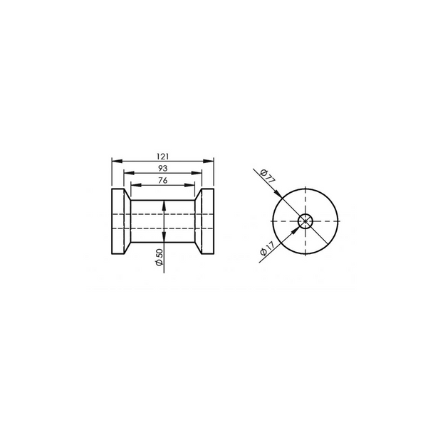 KNOTT 121mm kýlová kladka pro lodní přívěs