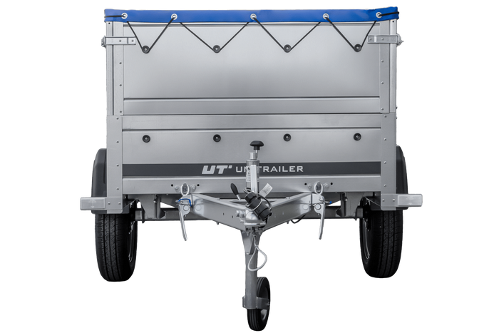 Přívěs za auto 200x106 UNITRAILER GARDEN 200 KIPP s bočnicemi BIS, rámem H-0 a modrým krytem