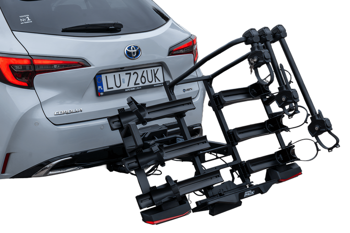 Inter Pack Velox 3 LED - skládací nosič kol na tažné zařízení pro 3 kola s LED světly (černý)