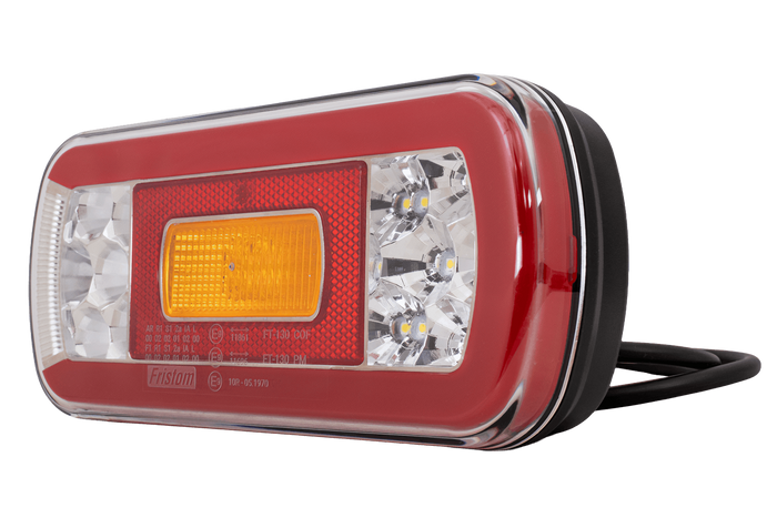 Zadní LED svítilna FRISTOM FT-130 COF, 6 funkcí, univerzální