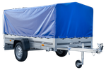 Lehký přívěs 264x125 UNITRAILER GARDEN 264 KIPP s rámem H-800 a modrým krytem