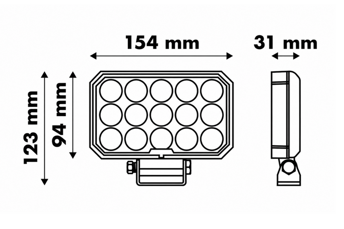 LED pracovní reflektorová svítilna LAYTZ LY7303 60xLED 6000lm obdélníková