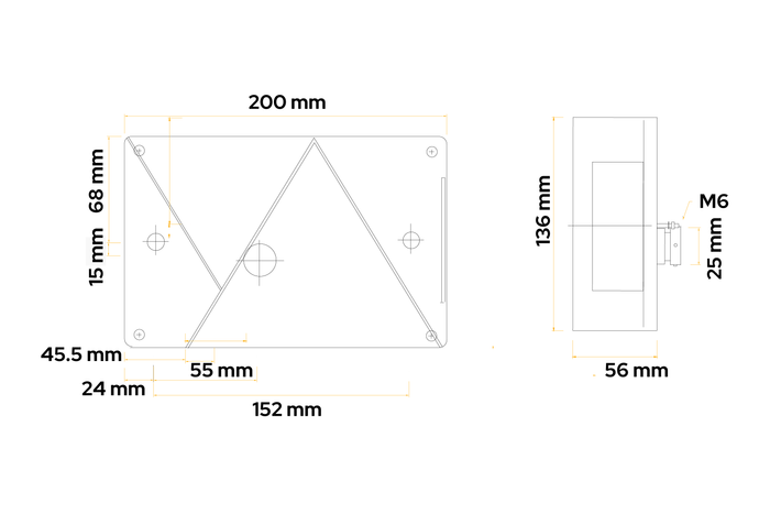 Zadní svítilna ASPÖCK Multipoint IV, 6 funkcí, levá