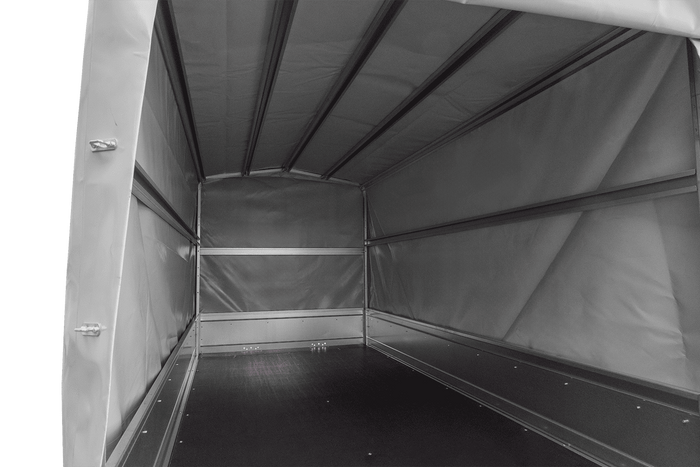 Přívěs Garden Trailer 264/2 KIPP s rámem H-1100 a šedou plachtou