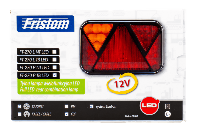 Zadní světlo FRISTOM FT-270 LED CANBUS 6 funkcí vpravo