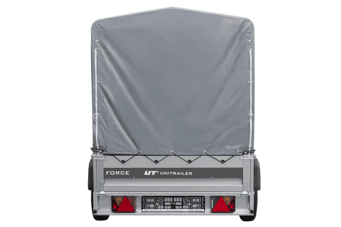 Lehký přívěs 230x125 UNITRAILER FORCE 230 KIPP s rámem H-1100 a šedou plachtou