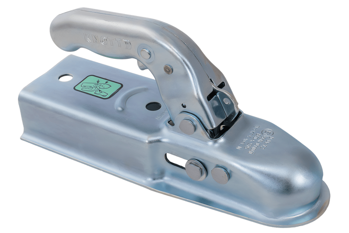 Kulové tažné zařízení KNOTT K7.5-M pro přívěs o hmotnosti 750 kg s čtvercovou ojí o průměru 70 mm