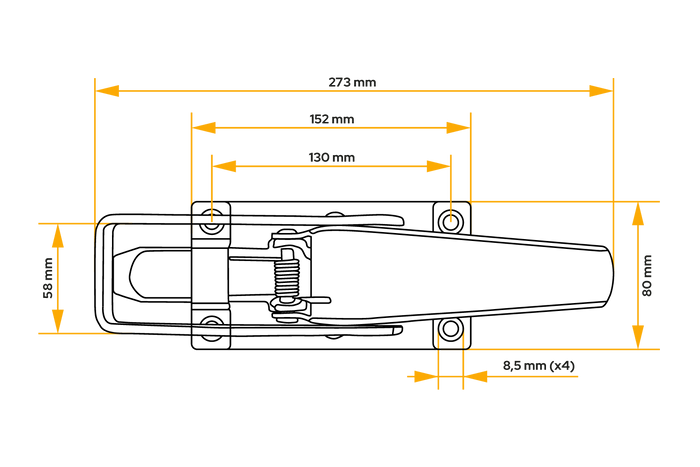Boční zámek přívěsu KNOTT 417177.001