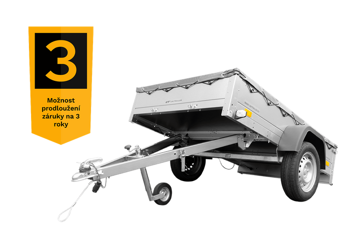 Lehký přívěs 200x125 UNITRAILER GARDEN 201 KIPP s šedou plachtou