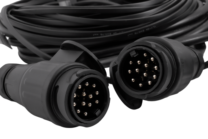 Elektrická instalace MANTES, kabeláž pro přívěs na loď, 11,67 m, 13PINOVÁ zástrčka, 2x 5PINOVÉ bajonety