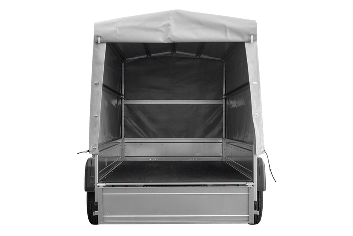 Dvounápravový přívěs 264x125 UNITRAILER GARDEN 264/2 KIPP s rámem H-1100 a šedou plachtou