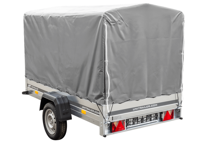 Jednonápravový přívěs 230x125 UNITRAILER GARDEN 230 KIPP s rámem H-1100 a šedým krytem