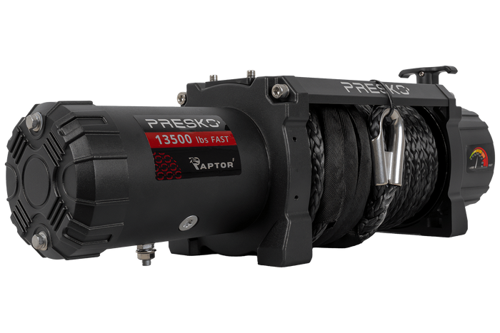 Elektrický naviják pro přívěs PRESKO RAPTOR 13.5FS 12V 6130kg s lanem 24m