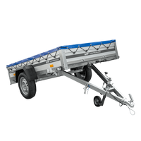 Jednonápravový přívěs s hliníkovými bočnicemi 230x125 Unitrailer Garden 230 KIPP ALU s rámem H-0 a modrým krytem