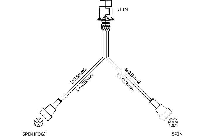 Zadní světla ASPÖCK MULTIPOINT V + kabelový svazek MANTES 4m 7PIN