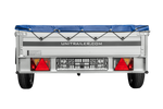 Jednonápravový přívěs s hliníkovými bočnicemi 230x125 Unitrailer Garden 230 KIPP ALU s rámem H-0 a modrým krytem