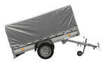 Jednonápravový přívěs s hliníkovými bočnicemi 230x125 Unitrailer Garden 230 KIPP ALU s rámem H-800 a šedým krytem
