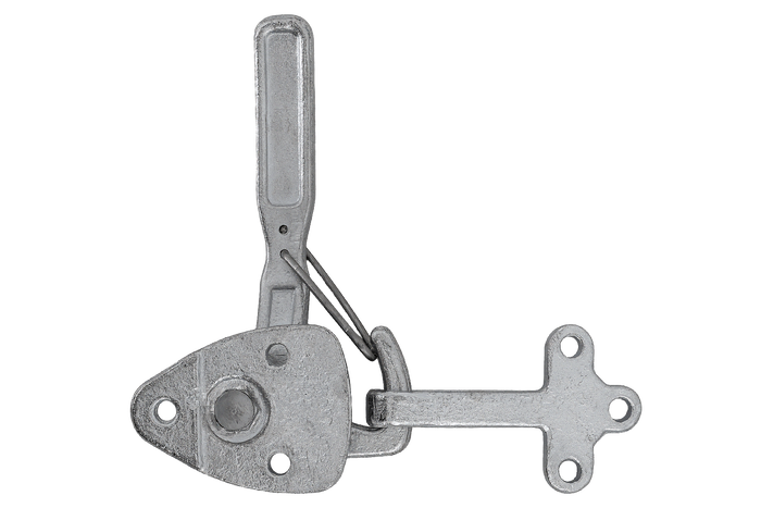 Pravé boční závěsné zařízení s upevňovacím prvkem WINTERHOFF WV 10-R + WVG 10-A, kompletní uzavření strany přívěsu