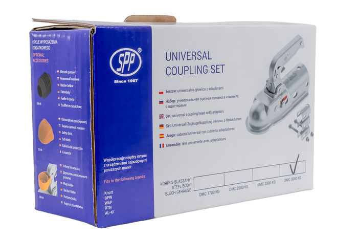 Kulové tažné zařízení STEELPRESS BC-3000.1D-00-00+Z3 pro přívěs o hmotnosti 3000 kg s trubkovou ojí 35-50 mm