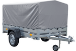 Jednonápravový přívěs 230x125 UNITRAILER GARDEN 230 FD s rámem H-800 a šedou plachtou