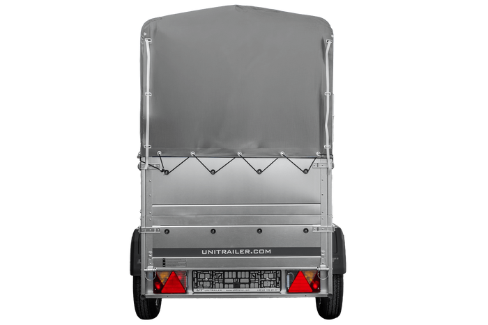 Lehký přívěs 200x106 UNITRAILER GARDEN 200 KIPP s bočnicemi BIS, rámem H-800 a šedým krytem