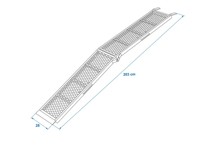 ProPlus 390094 skládací rampy ocelové nájezdové rampy pro přívěsy 203 cm 680 kg sada 2 ks