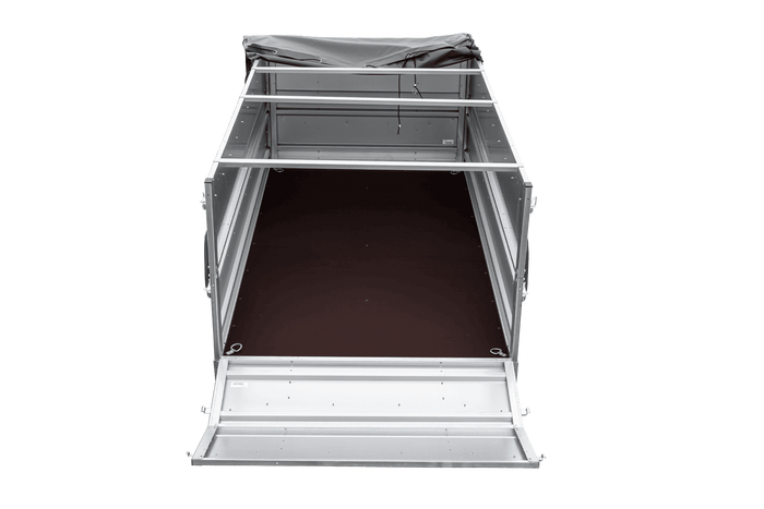 Lehký přívěs 264x125 UNITRAILER FORCE 264 KIPP s bočnicemi BIS, rámem H-0 a šedou plachtou