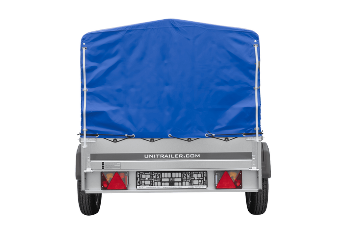 Lehký přívěs 200x125 UNITRAILER GARDEN 201 KIPP s rámem H-800 a modrou plachtou