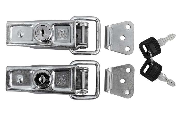 Sada bočních háků s upevňovacími prvky WINTERHOFF BVS 60-1 + BVSG 60-A, kompletní boční zámek přívěsu s klíčem