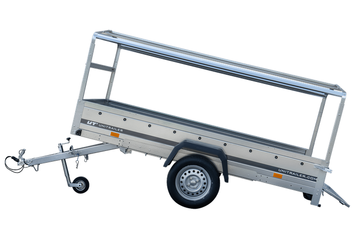 Lehký přívěs 264x125 UNITRAILER GARDEN 264 KIPP s rámem H-800 a modrým krytem