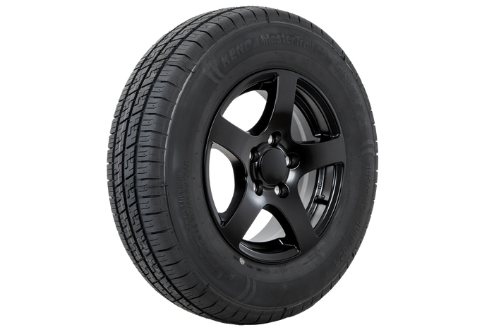 Vyztužené kolo přívěsu KENDA TYRE 185/80 R14C 104/102N HLINÍKOVÝ RÁFEK STARCO černý 5,5Jx14"H2 5x112 ET:30
