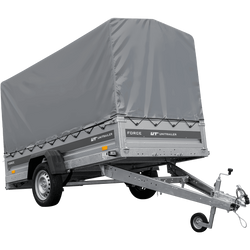 Jednonápravový přívěs na pružinách 264x125 UNITRAILER FORCE 264/R KIPP s rámem H-1100 a šedým krytem