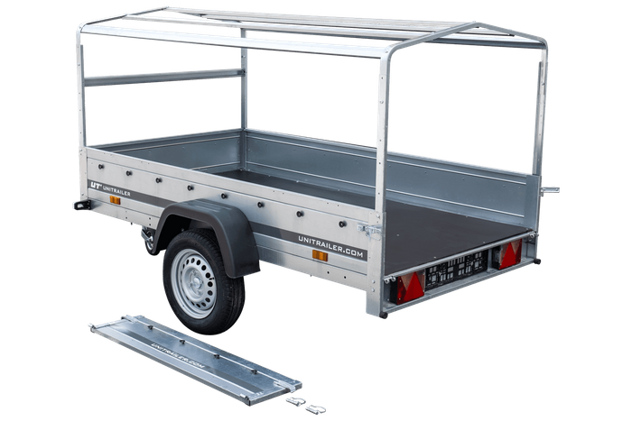 Lehký přívěs 230x125 UNITRAILER GARDEN 230 KIPP s rámem H-800 a modrým krytem