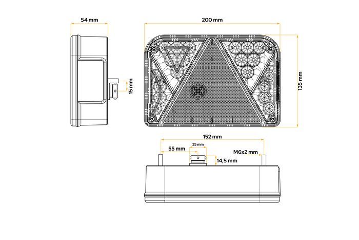 DOBPLAST DPT35 LED zadní světlo 6 funkcí levé