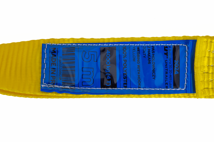 Tažné lano s háky Tažný popruh UNITRAILER 5m/50mm/4t žlutý