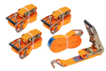 Sada čtyř oranžových přepravních pásů UNITRAILER 8m/50mm/5t s napínákem
