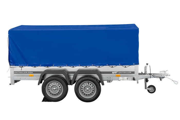 Dvounápravový přívěs 264x150 UNITRAILER GARDEN 265/2 KIPP s rámem H-800 a modrým krytem