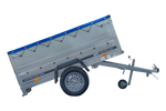 Jednonápravový přívěs 200x106 UNITRAILER GARDEN 200 KIPP s bočnicemi BIS a modrou plachtou