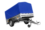 Jednonápravový přívěs na pružinách 200x125 UNITRAILER GARDEN 201/R KIPP s rámem H-800 a modrou plachtou