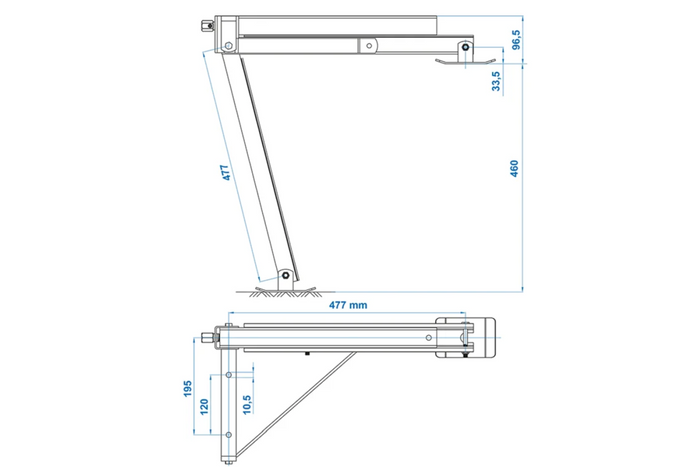 ProPlus 361510V01 výsuvná rohová podpěra levá přední/pravá zadní strana přívěsu 600 kg 460 mm