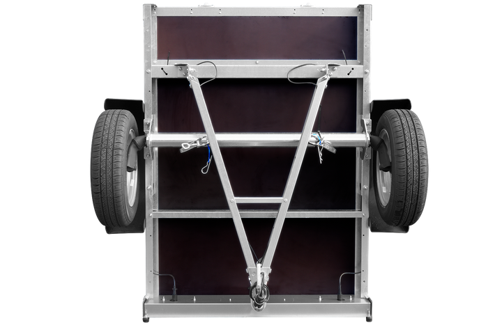 Přívěs za auto 150x106 UNITRAILER GARDEN 150 KIPP s pletivovými bočnicemi a šedou plachtou