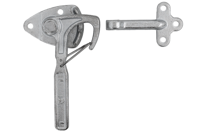 Pravé boční tažné zařízení s upevňovacím prvkem WINTERHOFF WV 20-R + WVG 20-A, kompletní uzavření strany přívěsu