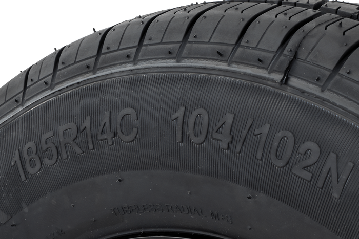 Vyztužené kolo přívěsu KENDA TYRE 185/80 R14C 104/102N HLINÍKOVÝ RÁFEK STARCO černý 5,5Jx14"H2 5x112 ET:30