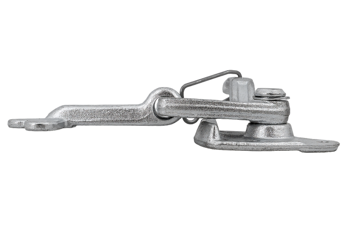 Pravé boční tažné zařízení s upevňovacím prvkem WINTERHOFF WV 20-R + WVG 20-A, kompletní uzavření strany přívěsu