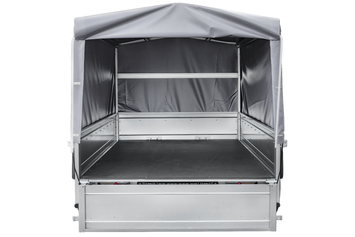 Přívěs Garden Trailer 264 KIPP s rámem H-800 a šedou plachtou