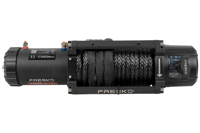 Elektrický naviják pro přívěs PRESKO RAPTOR 13.5FS 12V 6130kg s lanem 24m